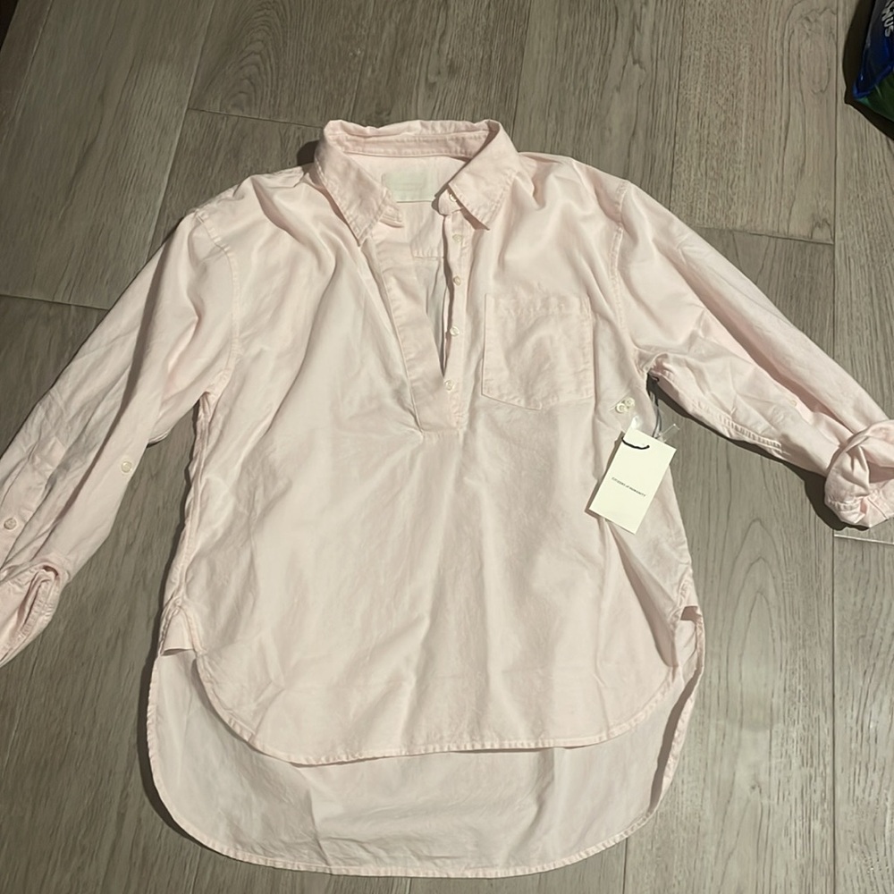 Citizens of Humanity - Aave Oversized Cuff Shirt in Oxford Guava - Picture 4 of 8